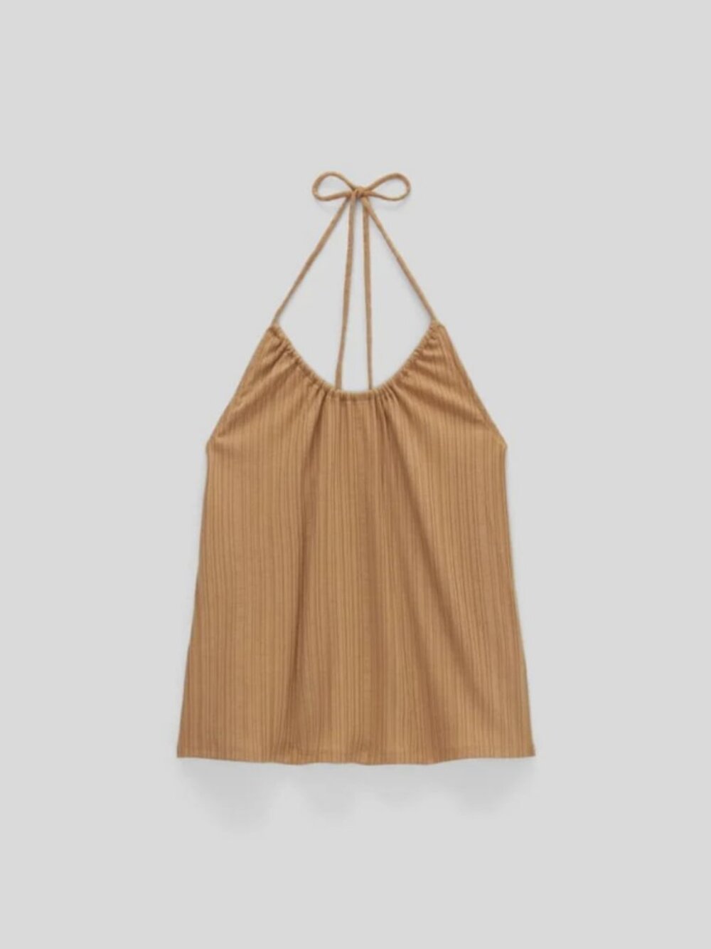 2 X Everlane Rib Soft Knit Halter Tops – Caramel & Kalamata - Picture 11 of 13